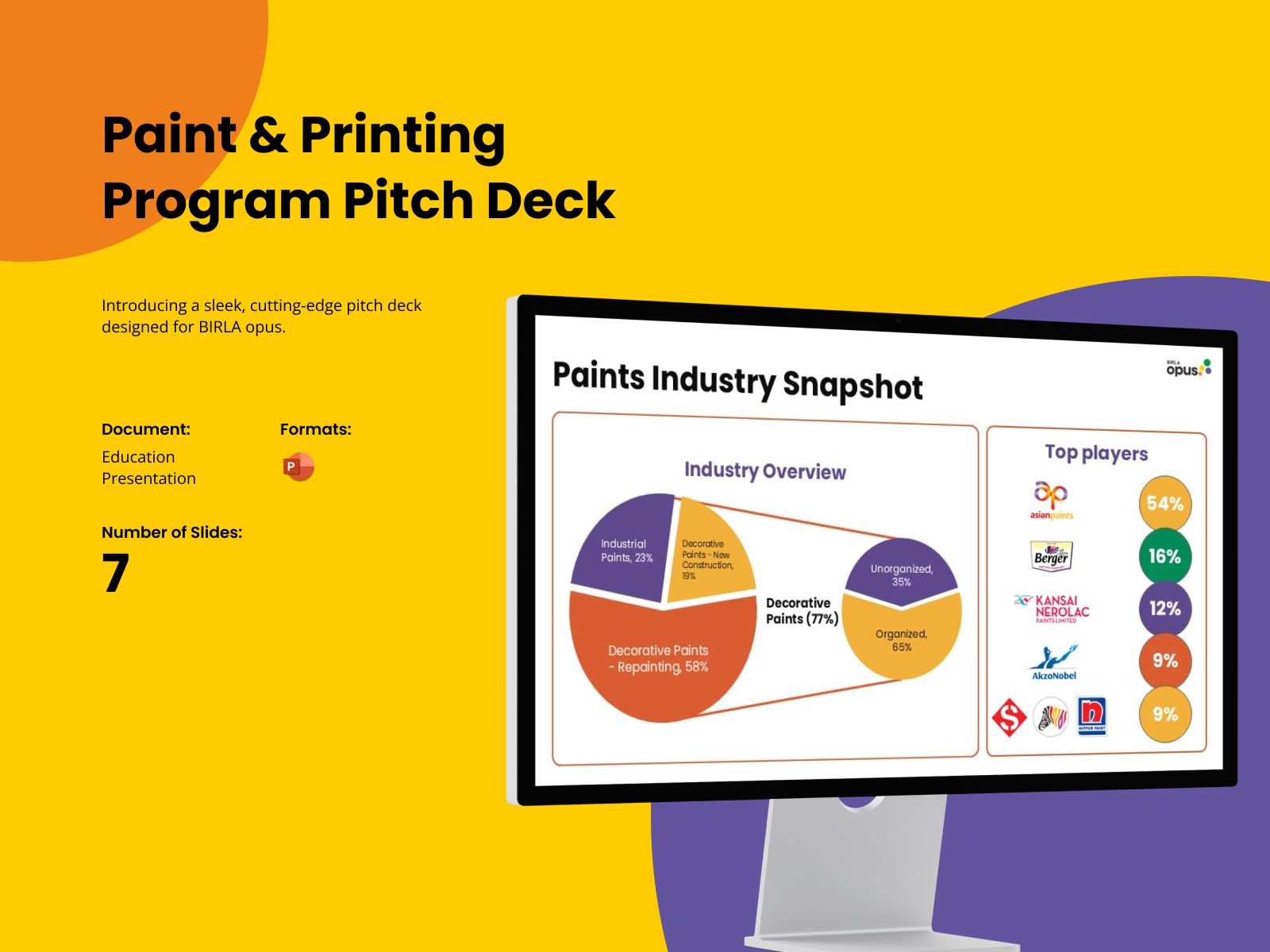 This image appears about Paint & Printing Program Pitch Deck in a single slides