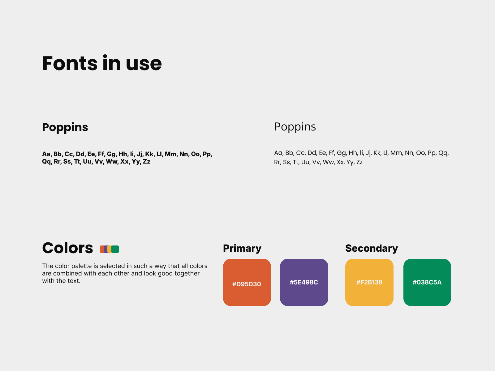 This image appears about how many types color and fonts are uses