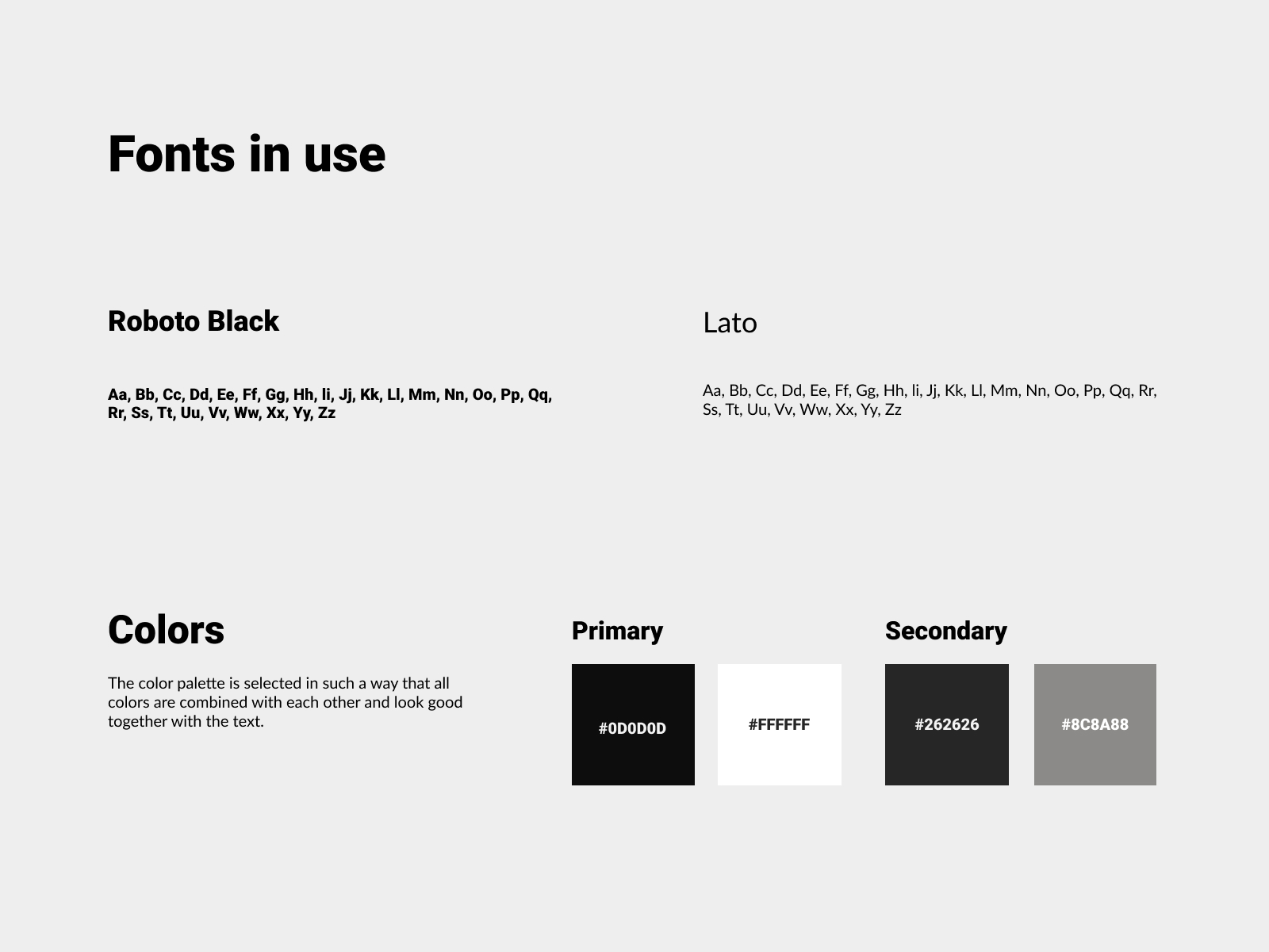 This image appears about how many types color and fonts are uses