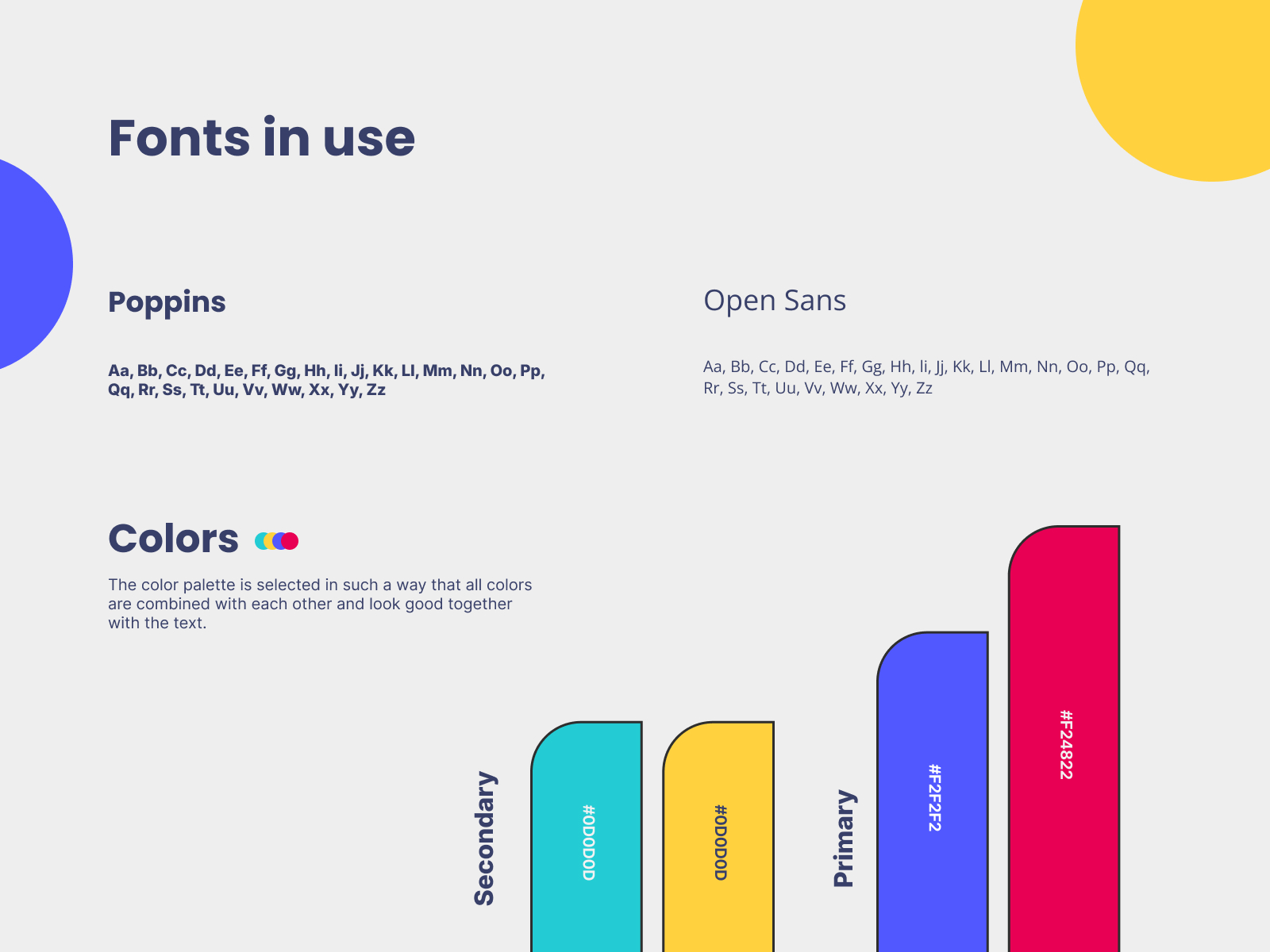 This image appears about how many types color and fonts are uses