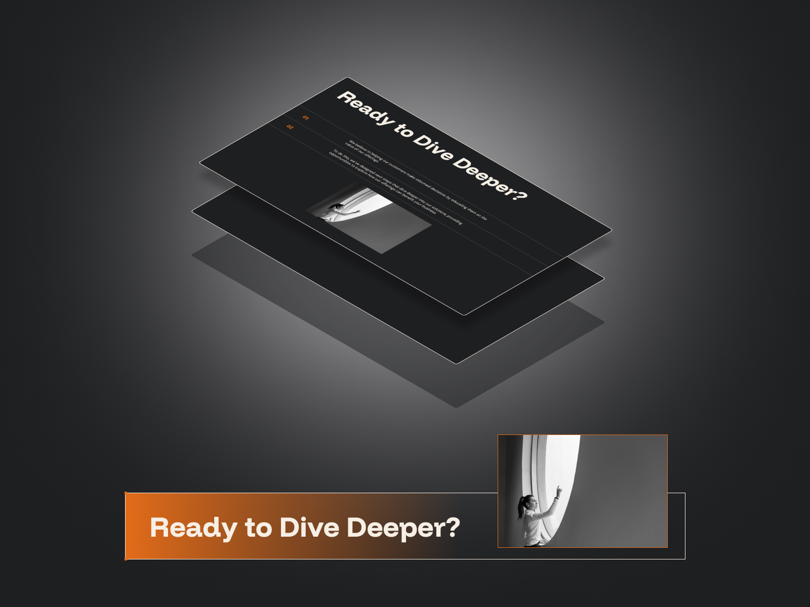 This image appears about Ready to Dive Deeper? in a single slides with some picture