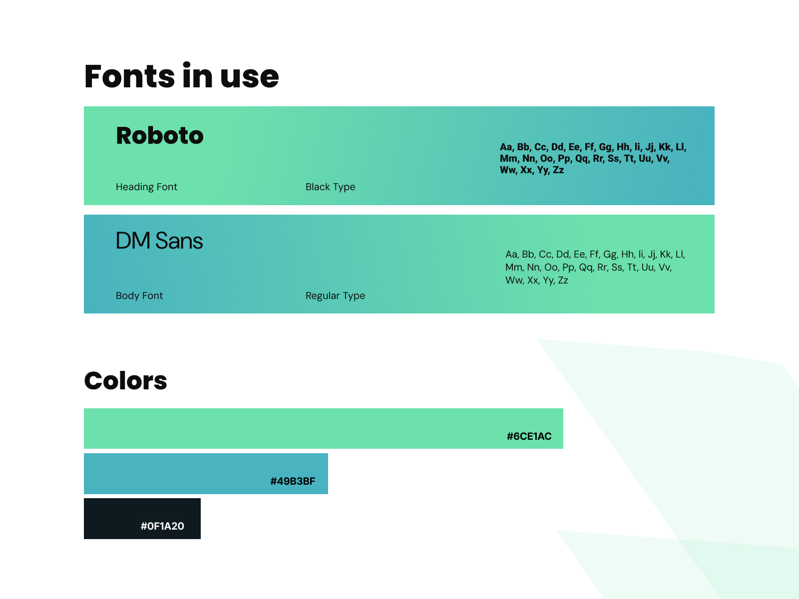 This image appears about how many types color and fonts are uses