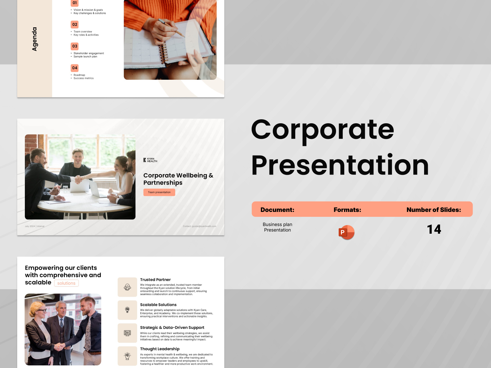 This image appears about Corporate Presentation in 3 slide